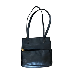 Stone Mountain Black Genuine Leather Bag Shoulder Bag Multiple Zipper Pockets